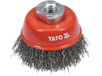 Yato priekšēja birste YT-47658, 65mm, M14, 12500 min⁻¹, nerūsējošais tērauds, gofrēta stieple (YT-47658)
