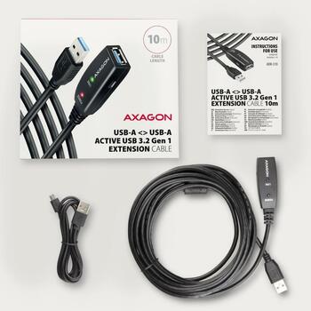 Axagon USB кабель ADR-310, 10м, активный, USB 3.2 A-M к A-F, возможность питания (ADR-310)