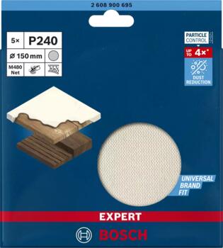 Абразивный круг EXPERT M480 150мм G240 (5 шт.) 2608900695 BOSCH (2608900695)