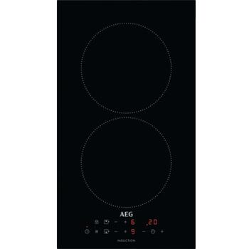 AEG IKB32300CB встраиваемая индукционная варочная панель, 29x52 см, 2 зоны, 1800/2500W, 180mm, сенсорное управление, таймер (IKB32300CB)