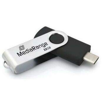 Mediarange USB флеш-накопитель MR1952 32 ГБ, USB Type-C, 3.2 Gen 1, скорость чтения 70 МБ/с, скорость записи 20 МБ/с (MR1952)