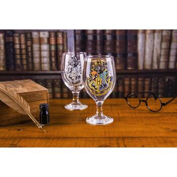 Paladone Hogwarts krāsu mainošs ūdens glāze PP4259HP, 400ml, daudzkrāsains, oficiāli licencēts Harija Potera produkts (PP4259HP)