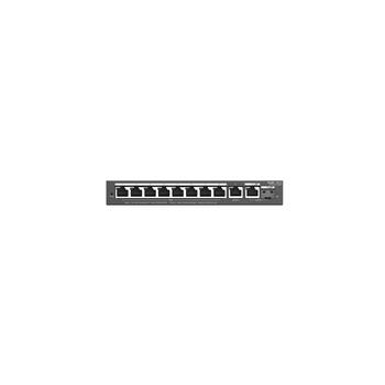 Ruijie RG-ES210GS-P 10-портовый Gigabit PoE+ коммутатор, 8x PoE+ 120W, 2x uplink, 20 Gbps, 6kV, облачное управление, черный (RG-ES210GS-P)