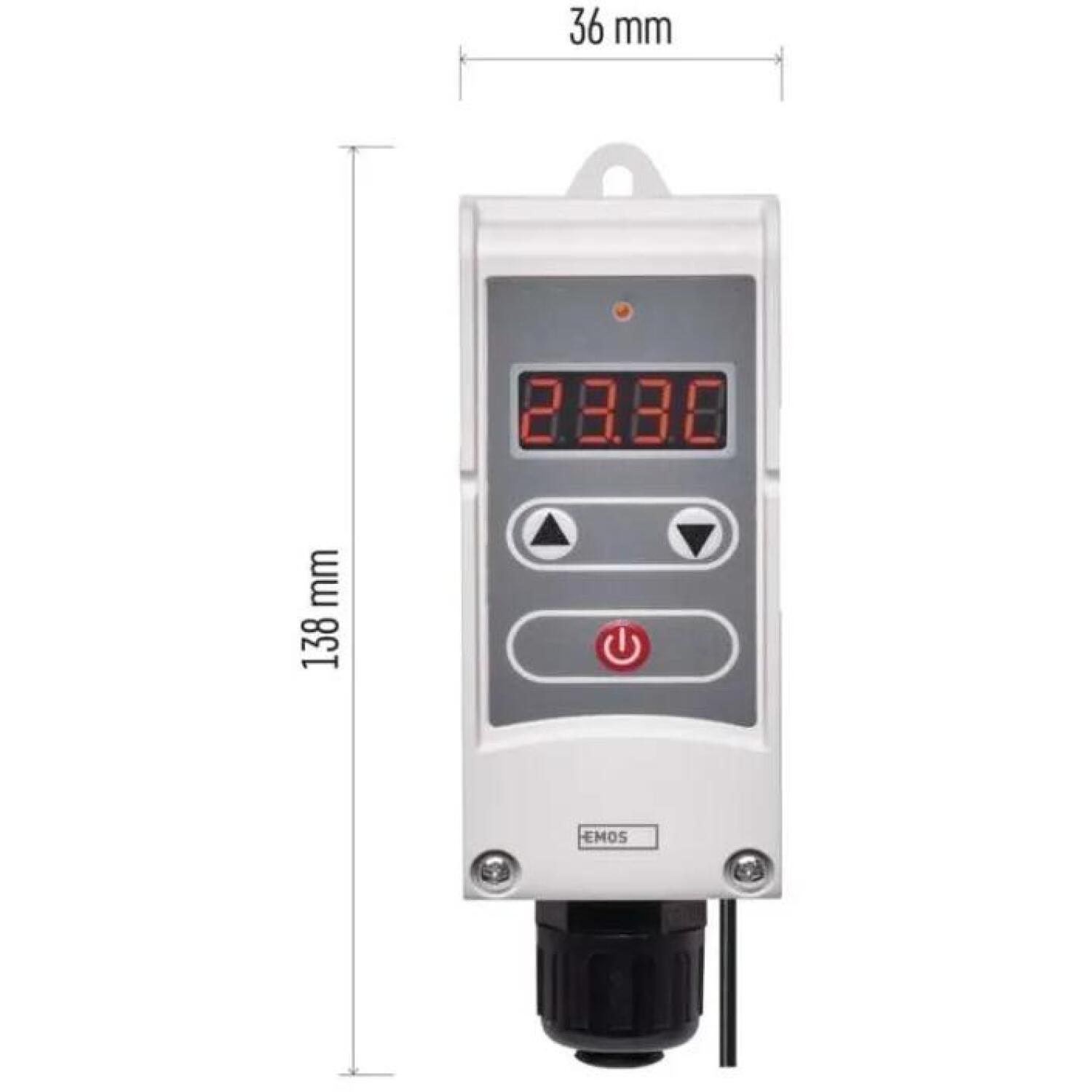 Emos Капиллярный термостат P5684, 230V AC, 50Hz, 0,9m капиллярный датчик, ручной, белый (P5684)