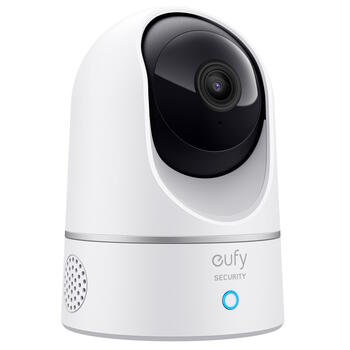 Умная внутренняя камера безопасности Cam 2K Pan & Tilt с поворотом и наклоном настольная или потолочная установка H.265 H.264 microSD до 128 ГБ T8410322 Eufy (T8410322)