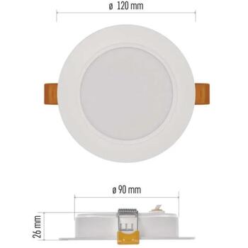 Emos LED светильник RUBIC ZD1432, 12 см, 9 Вт, 900 лм, 220–240 В, 50/60 Гц, IP20, 25 000 ч, 4 000 K, 120°, встраиваемый (ZD1432)