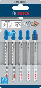 5 figūrzāģa asmeņi T 227 D Special for Alu, Figūrzāģiem PRO ALU CURVE T227D FIGŪRZĀĢA ASMENS,, 2608631030, BOSCH (2608631030)