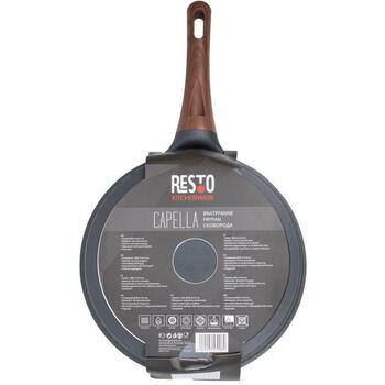 Resto cepamais pannas statīvs 93511 28 cm, 4 slāņu Pfluon, ergonomiska rokturis, indukcijas saderīgs, melns, koka krāsa (93511)