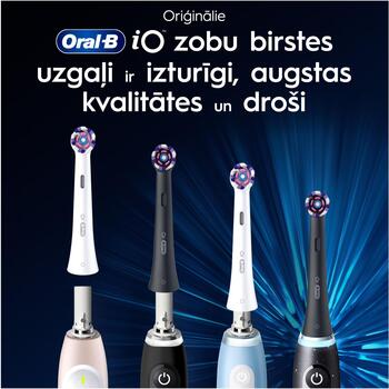 Oral-B elektriskās zobu birstes galviņa iO Whitening Black 4, 4 gab, melna, pieaugušajiem, vidēja cietība, balinoša, pulējoša (iO refill Whitening Black 4)