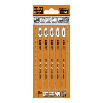 CMT Figūrzāģa asmens JT318VF-5, 132x1.7-2.6x10mm, 15TPI, BiM, kokam un metālam, 5 gab. (JT318VF-5)