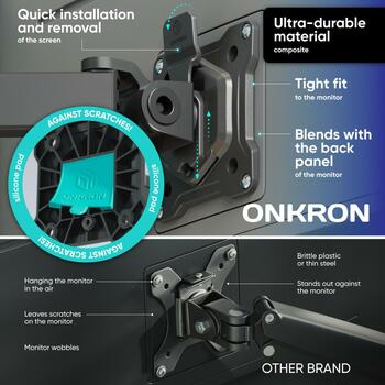 Onkron аксессуар для монитора D221E-B, максимальная нагрузка 16 кг, минимальный размер экрана 33 см (D221E-B)