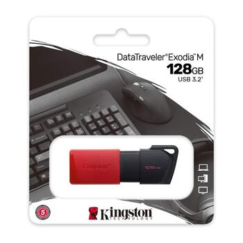 Kingston USB флешка DTXM/128GB, 128 ГБ, USB 3.2 Gen 1, черный, поддерживает Windows, Mac, Linux (DTXM/128GB)