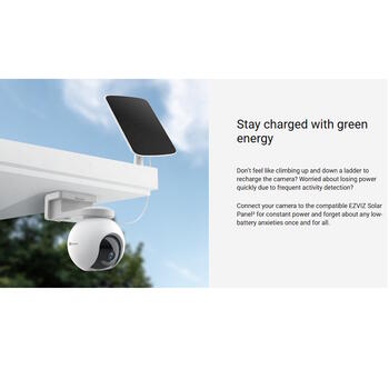 Ezviz CS-HB8-4MP умная уличная камера, 4MP 2K, 340° PTZ, IP65, 10400mAh, 32GB eMMC, ночное видение 15м, белый (CS-HB8-4MP)