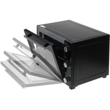 Adler Мини-духовка AD 6026, 48 л, 1800 Вт, черная, конвекция, 5 режимов выпечки, таймер, подсветка (AD 6026)