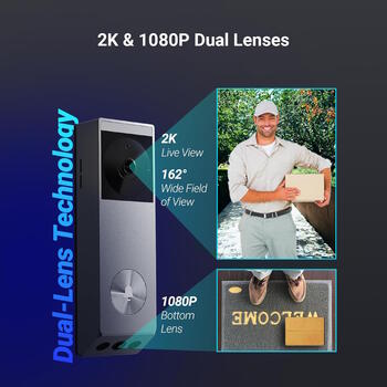 Ezviz EP3x Pro 2K CS-EP3x Умный Двухобъективный Wi-Fi Видеодомофон с 32 ГБ Встроенной Памятью / Цветное Ночное Видение Белый (EP3x-Pro-2k)