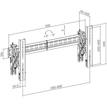 Sbox кронштейн для телевизора LVW02-48T, 37-70'', 70кг, 800x400, черный, сталь, фиксированный, настенный (LVW02-48T)