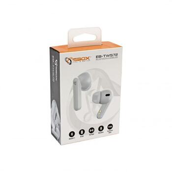 Sbox Беспроводные наушники EB-TWS72, 10м, 20-20000Гц, 32Ω, 93дБ, 8мм, 100ч в режиме ожидания, 4ч разговоров/музыки, Bluetooth 5.1 (EB-TWS72)