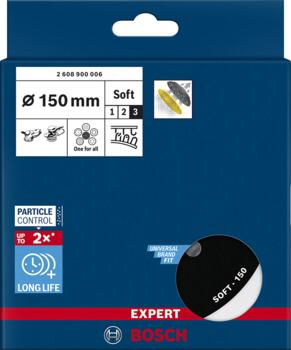Slīpēšanas pamatne 150mm,Soft GET 75-150, Ekscentra slīpmašīnām EXPERT MULTIHOLE BALSTA DISKS, 2608900006, BOSCH (2608900006)