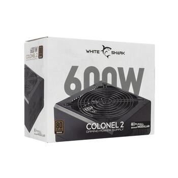 White Shark Barošanas bloks COLONEL-2, 600W, 80 PLUS Bronze, 20+4 Pin x 1, 4/8 Pin x 1, SATA x 6, Molex x 4 (COLONEL-2)