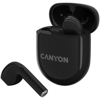 Беспроводные TWS наушники с Bluetooth соединением TWS-6 Черные CNS-TWS6B CANYON (CNS-TWS6B)