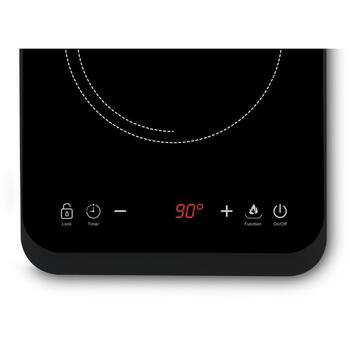 Beper Индукционная плита BF.700, 2000 W, Закаленное стекло, 10 уровней мощности, 10 температурных режимов, Программируемый таймер (BF.700)