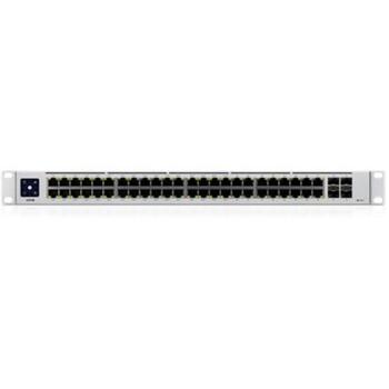 Ubiquiti UniFi USW-48 управляемый коммутатор, USW-48, 48x10/100/1000 RJ-45, 4x1G SFP, 52 Gbps, 77,376 Mpps, серебристый (USW-48)