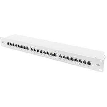 Digitus коммутационная панель DN-91624S-EA, 24 порта, CAT 6a, 1U, RJ45 8P8C, экранированная, STP, 19 дюймов, серая (DN-91624S-EA)
