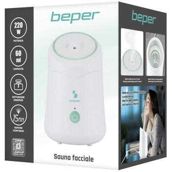 Beper Парогенератор для лица P302VIS010, 60мл, 110-240В, белый, PP, автоматическое отключение, защита от перегрева (P302VIS010)