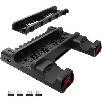 White Shark Spēļu piederums CUTMAN, Melna, Docking Connector, 2xPS4 kontrolieru uzlāde, 10 spēļu uzglabāšana (CUTMAN)