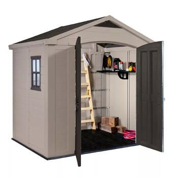 Keter Садовый сарай Factor 8x6 29197897, 256x182x243см, 128,4кг, стальной каркас, имитация дерева, окно, вентиляция (29197897)