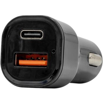 Sbox Автомобильное зарядное устройство CC-038, 12-24V, TYPE-C PD 3.0 5V/3A, 9V/2.22A, 12V/1.67A, USB-A QC 3.0 5V/3A, 9V/2A (CC-038)