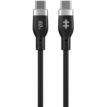 Hyper USB-C Силиконовый Зарядный Кабель HJ4011BKGL, 1.5m, 60W, 480 Mbps, не запутывающийся, PD 3.0 (HJ4011BKGL)