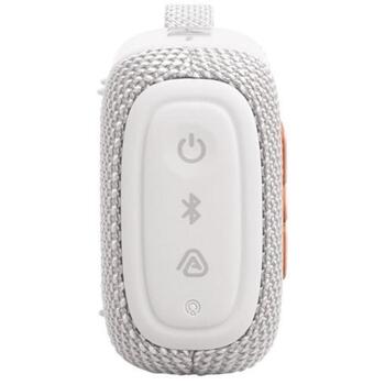 JBL Go 5 JBLGO5WHT, Bluetooth 6.0, 4,8 W RMS, 45 mm, IP68, 8 h, USB-C, balts (JBLGO5WHT)