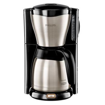 Philips Кофеварка HD7546/20, 1000 Вт, 1.2 л, до 15 чашек, черный/металл, капельное приготовление (HD7546/20)