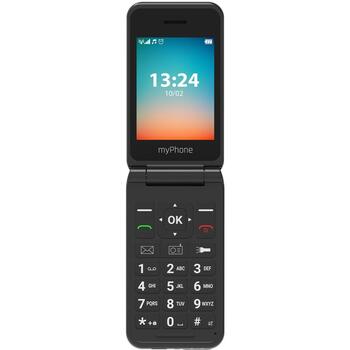 Myphone Flip TEL000906, 2.8 дюйма, 128 МБ, 48 МБ, 1000 мАч, 4G, LTE, VoLTE, Dual-SIM, USB-C, 1.3 МП, FM радио, кнопка SOS (TEL000906)