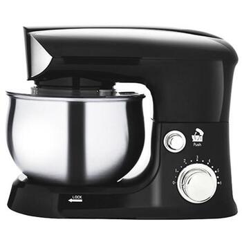 Adler планетарный кухонный комбайн AD 4226b, 3 L, 700 W, 6 скоростей, нержавеющая сталь чаша, крюк для теста, венчики: 3 (AD 4226 black)