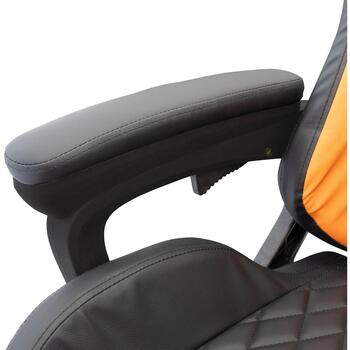 Baracuda Игровое кресло WHALE, 150кг, 90°–150°, PU + поролон, 1D подлокотники, черный/оранжевый (WHALE)