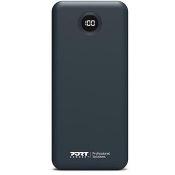 Port Connect Внешний аккумулятор 907006, 10000 мАч, 37 Втч, 20 Вт, 2x USB-C, USB-A, Power Delivery, Quick Charge, синий (907006)