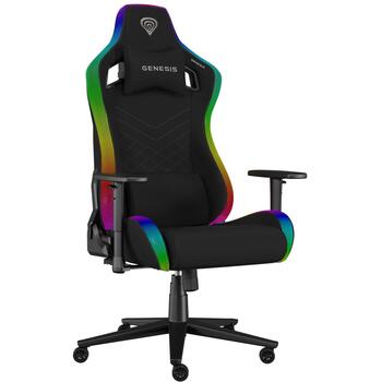 Genesis Trit 660 RGB NFG-2247, spēļu krēsls, 129-136cm, 150kg, 60mm, ergonomisks, atmiņas putas, audums, RGB apgaismojums (NFG-2247)