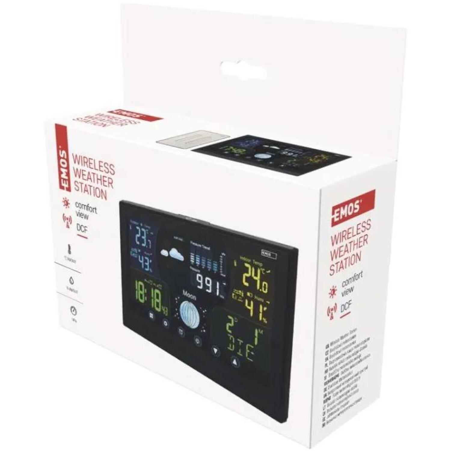 Emos Домашняя беспроводная метеостанция E6018, 2x1,5V AAA, 3x1,5V AAA, 100m, 433MHz, DCF, LED подсветка (E6018)