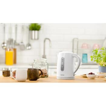 Zelmer ZCK7616S чайник, 71504445P, 2200W, 1.7л, пластик, скрытый нагревательный элемент, поворотное основание 360°, фильтр, STRIX (71504445P)