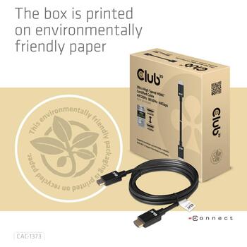 Club3D HDMI кабель CAC-1373 3м, 48Гбит/с, 2.1, 10K@120Гц, eARC, золотые контакты, черный (CAC-1373)