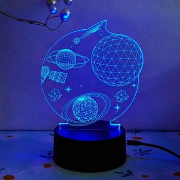 Manta Декоративная лампа SNL118RGB, 5W, 5V, 3xAA, 2m, многоцветная, 3D эффект, пульт дистанционного управления, 3 дизайна (SNL118RGB)
