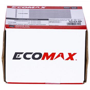Ecomax отделочные гвозди EMNA001664GALV&EMX, 64 мм, 1,6 мм, 0°, 2500 шт, оцинкованная сталь, для внутренних работ (EMNA001664GALV&EMX)