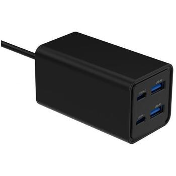 Gembird Зарядное устройство TA-UC-2A2C-PD65-01-BK 4-портовое 65 Вт, 100-240 В, 20 В, 1.5 м сетевой кабель, черный, PD, QC 3.0 (TA-UC-2A2C-PD65-01-BK)