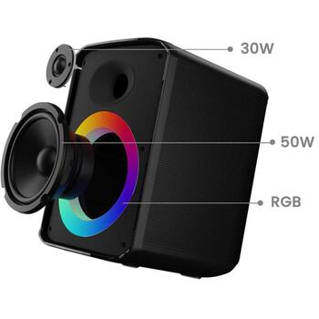 Tellur Bluetooth колонка Buzz TLL161251, 80W, 40Hz-20kHz, 6ч воспроизведения, 4000mAh аккумулятор, RGB подсветка (TLL161251)