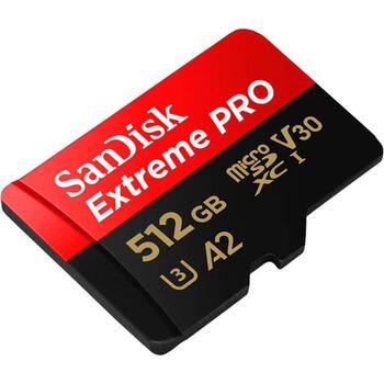 Sandisk Карта памяти SDSQXCD-512G-GN6MA, 512 GB, 200 Mb/s, 140 Mb/s, UHS-I U3 A2 Class 10, SD адаптер (SDSQXCD-512G-GN6MA)