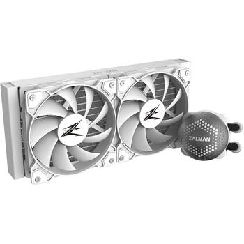 Zalman Alpha 24 White, CPU šķidruma dzesētājs, 240mm radiators, 2x120mm ventilatori, 1800 RPM, 33dB, ARGB, PWM, LGA1700/AM4 (Alpha 24 white)