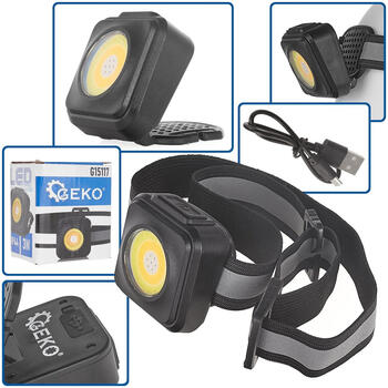 Geko Lukturis G15117, 3W, 500mAh, 500lm, IP44, trīs apgaismojuma režīmi, regulējams gaismas leņķis (G15117)
