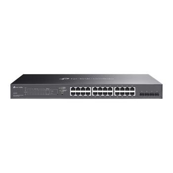 Omada 28-портовый гигабитный смарт-коммутатор с 24 портами PoE+, TP-Link, SG2428P, 24× PoE+ RJ45 порта, 4× SFP слота (SG2428P)